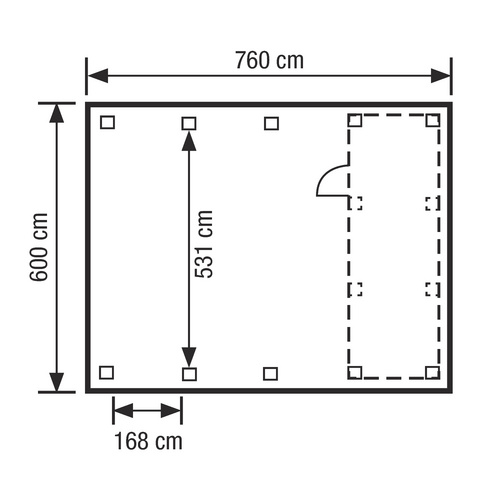 Thumbnail - Doppelcarport »Berlin«, BxT: 600 x 760 cm, Fichtenholz - braun