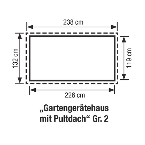 Thumbnail - FLORAWORLD Gerätehaus, Metall, BxHxT: 238 x 196 x 132 cm (Außenmaße inkl. Dachüberstand) - grau