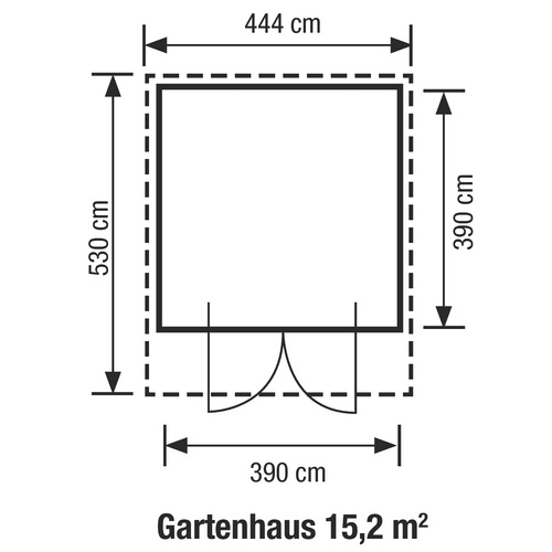WOLFF Gartenhaus »Lisa 44-C«, Holz, BxHxT: 444 x 277 x 390 cm (Außenmaße inkl. Dachüberstand) - beige