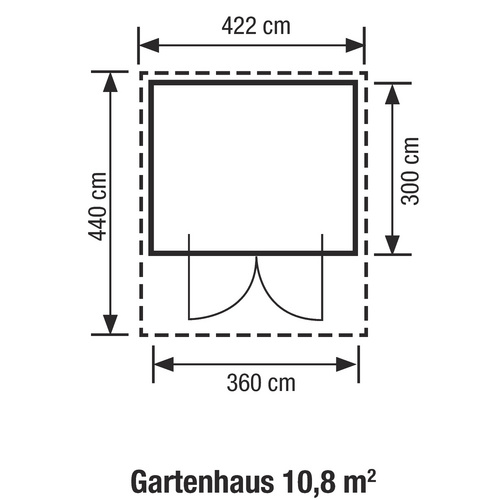 Thumbnail - WOLFF FINNHAUS Gartenhaus »Lotta 3939 44«, Holz, BxHxT: 422 x 277 x 300 cm (Außenmaße inkl. Dachüberstand) - beige