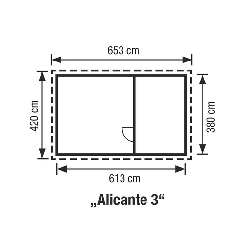 Thumbnail - SKANHOLZ Gartenhaus »Alicante 3«, Holz, BxHxT: 420 x 258 x 653 cm (Außenmaße inkl. Dachüberstand) - beige
