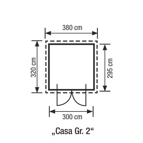 WEKA Ferienhaus »Casa Gr. 1«, Holz, BxHxT: 274 x 237 x 240 cm (Außenmaße inkl. Dachüberstand) - rot |  Fichte  |  5,64 m²