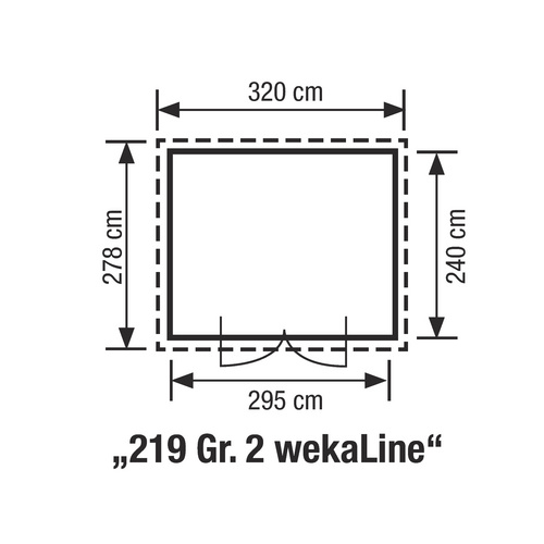 WEKA Ferienhaus »219 Gr. 2«, Holz, BxHxT: 320 x 218 x 240 cm (Außenmaße inkl. Dachüberstand) - beige |  Fichte  |  7,08 m²