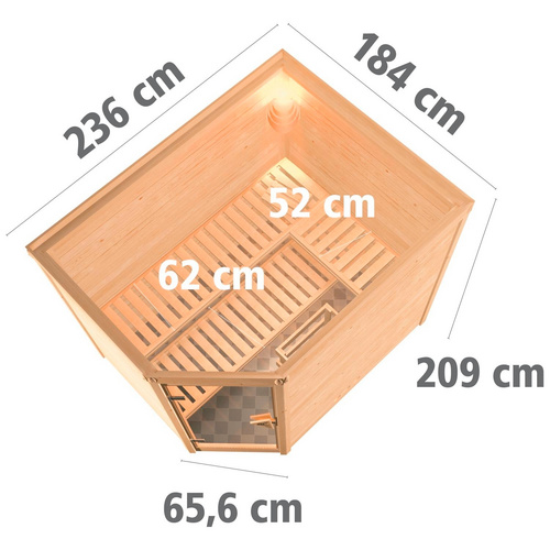 KARIBU Sauna »Kärdla«, inkl. 9 kW Sau...