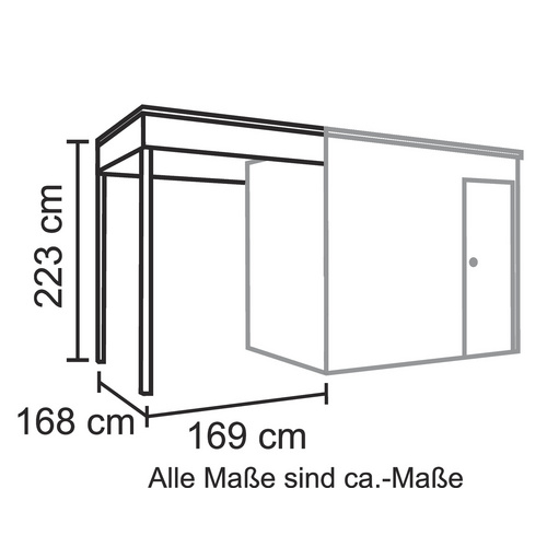 Thumbnail - SKANHOLZ Schleppdach »Sydney, Perth, Melbourne, Brisbane 2«, Breite: 168 cm, Dach: Holz, telegrau