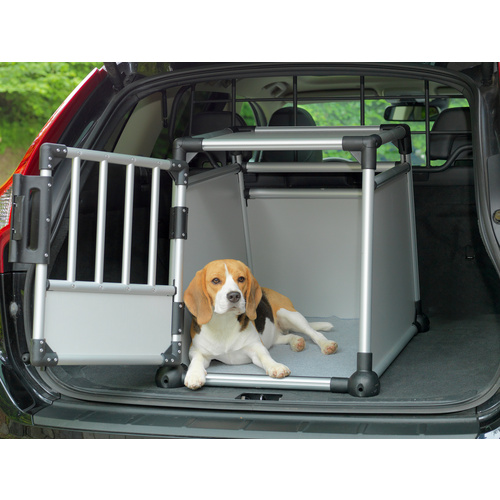 Thumbnail - TRIXIE Transportbox, M, 53x61x74 cm, hellgrau/silber - silberfarben