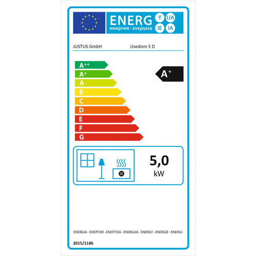 JUSTUS Kaminofen »Usedom«, Stahl, 5 kW - grau (Rabatt: 13 %)