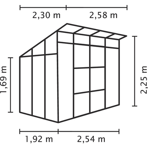 Thumbnail - VITAVIA Gewächshaus »Freya«, 5,9 m², Kunststoff/Aluminium, winterfest - grau