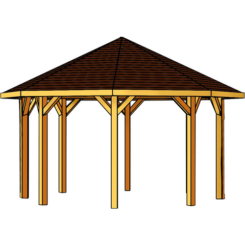 Thumbnail - SKANHOLZ Pavillon »Nice 4«, Zeltdach, achteckig, BxHxT: 630 x 365 x 630 cm - beige