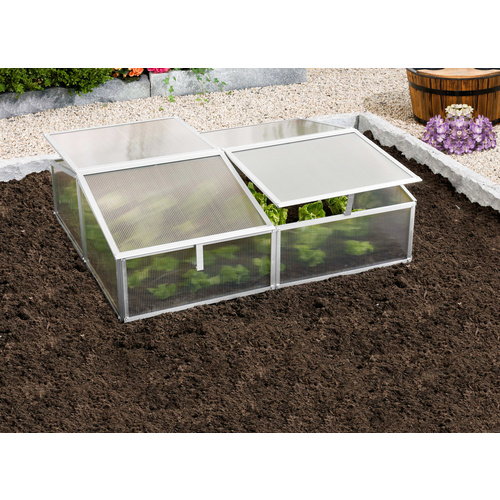 Thumbnail - VITAVIA Frühbeet »Gaia 2X«, BxLxH: 102,3 x 120,5 x 38,9 cm, Aluminium - silberfarben