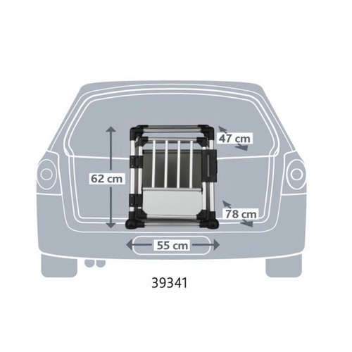 Thumbnail - TRIXIE Transportbox, M, 53x61x74 cm, hellgrau/silber - silberfarben