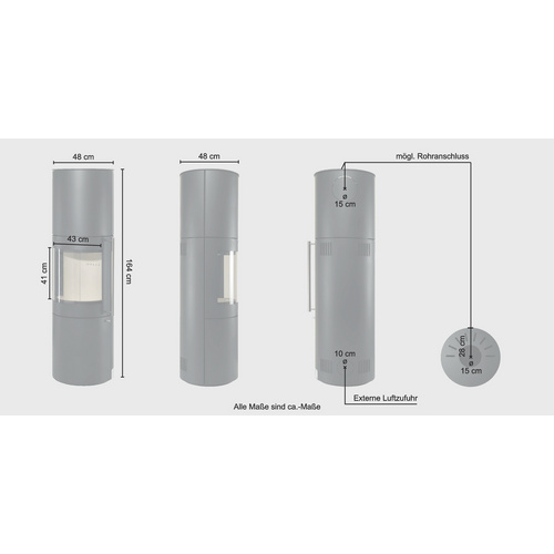 THERMIA Kaminofen »Xena XL«, schwarz, Stahl, 7 kW THERMIA Kaminofen »Xena XL«, schwarz, Stahl, 7 kW