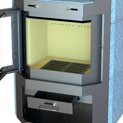 THERMIA Kaminofen »Saarbrücken«, grau, Naturstein, 8,5 kW (Rabatt: 17 %)