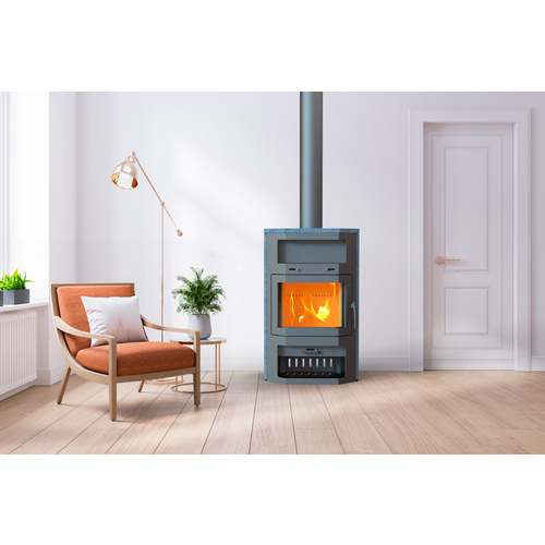 THERMIA Kaminofen »Saarbrücken«, grau, Naturstein, 8,5 kW (Rabatt: 17 %)