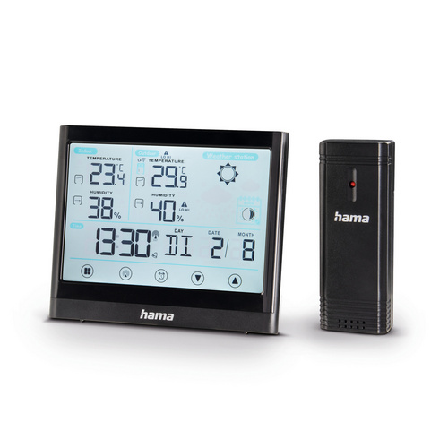 hama Wetterstation »Full Touch«, schwarz, Kunststoff