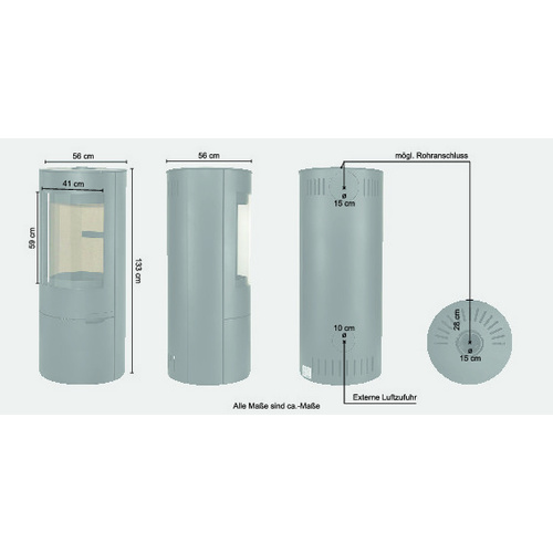 THERMIA Kaminofen »Eos«, Stahl, 7 kW -...