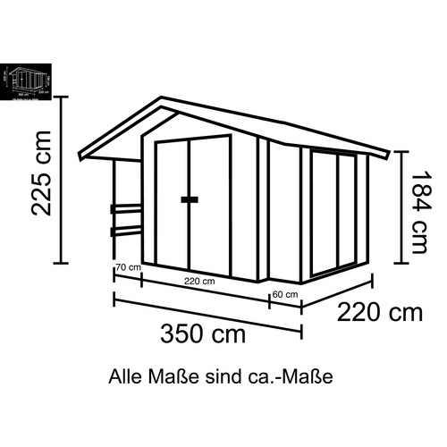 NORDIC HOLZ Gartenhaus »Narva«, BxT: 2...