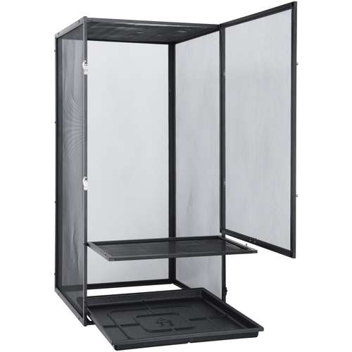 EXO TERRA Gaze Terrarium, Screen Terrarium, 45 x 45 x 90 cm, 1 x Substratwanne enthalten - schwarz