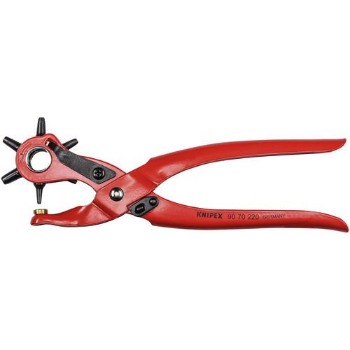 KNIPEX Revolverlochzange, Rot, 220 mm