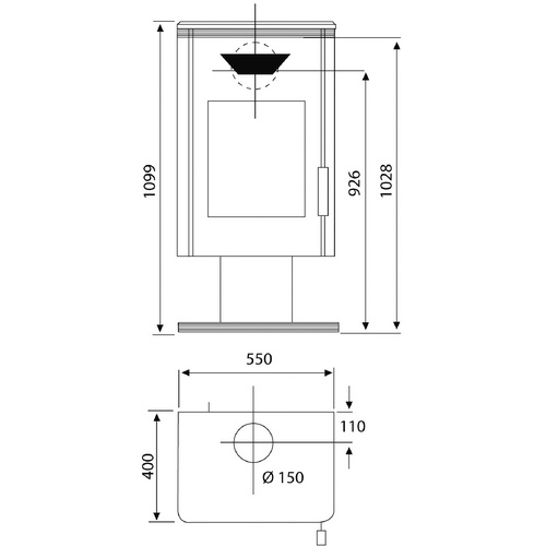 WAMSLER Kaminofen »Trion«, Stahl, 8 kW...