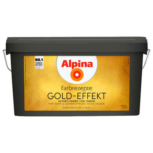 ALPINA Effektfarbe »Farbrezepte Komplettset«, mit Gold-Effekt, goldfarben, 4,1 l