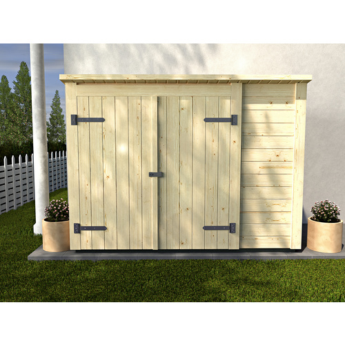 Weka Mülltonnenbox, für 2x240 l aus Holz, B/T/H: 205/84/152cm, Inkl. Regalsystem