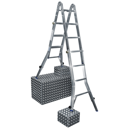 KRAUSE TeleskopLeiter STABILO 4 x 4 Sprossen, max. Arbeitshöhe ca. 5 m