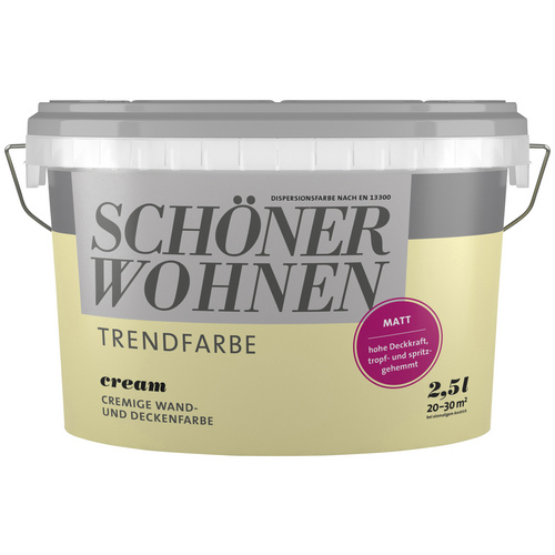 Schöner Wohnen Trendfarbe cream, matt, 2.5 L