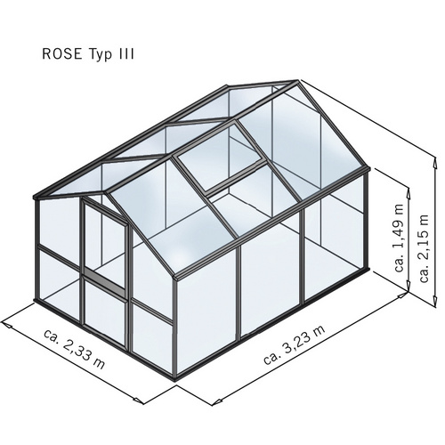 KGT Gewächshaus »Rose«, 7,53 m², Kun...