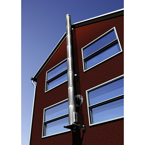 Zitec Edelstahl-Schornstein-Set Eco Wandabstand bis 482mm, silberfarben