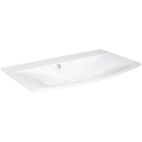 Fackelmann Gussbecken geschwungen 80 cm Lugano Weiß