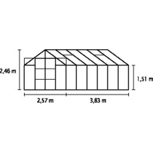 Thumbnail - VITAVIA Gewächshaus »Uranus«, 9,9 m², Kunststoff/Aluminium, winterfest - silberfarben