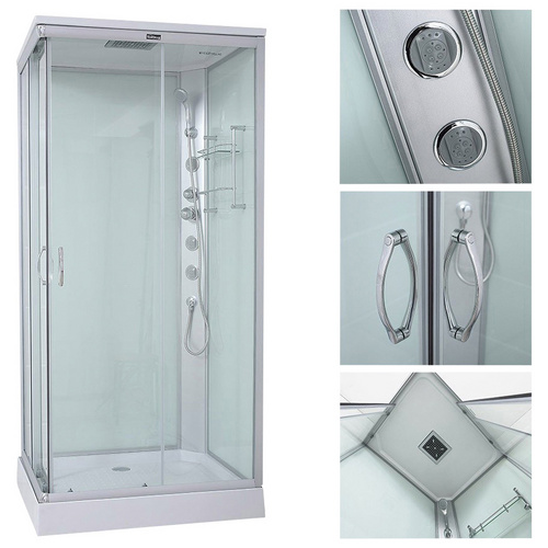 HOME DELUXE Komplettdusche Venus L, BxT: 100x80 cm, Sicherheitsglas, 1-tlg., mit Soft-Close Schließung