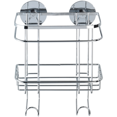 WENKO Duschablage, Turbo-Loc mit Haken, Edelstahl