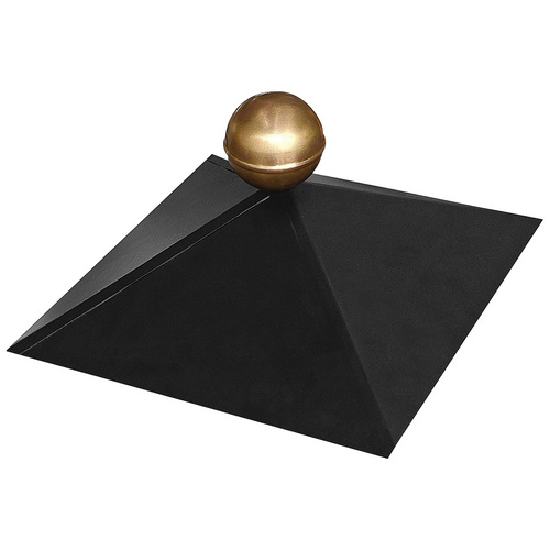 KARIBU Pavillonhaube, BxT: 35,5 x 35,5cm, schwarz, messing|metall