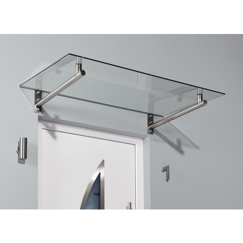 Thumbnail - GUTTA Vordach »HD«, Verbund-Sicherheits-Glas (VSG), edelstahlfarben/klar - silberfarben