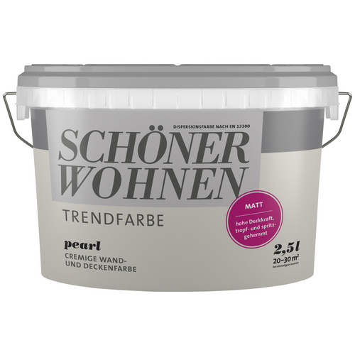 Schöner Wohnen Farbe Trendfarbe pearl, matt, silberfarben