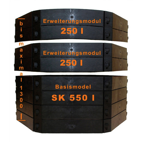 Thumbnail - KHW Schnellkomposter »Erweiterungselement«, ØxH:130 x 25 cm, 250 Liter Polypropylen (PP) - grau