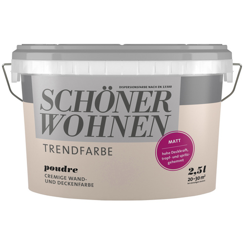 Schöner Wohnen Farbe Trendfarbe poudre, matt, natur