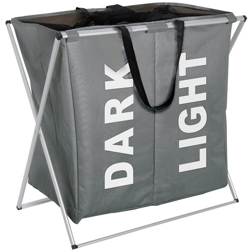 Wenko Wäschesammler & -korb Duo Grau 120 l 57 cm x 59 cm x 38 cm