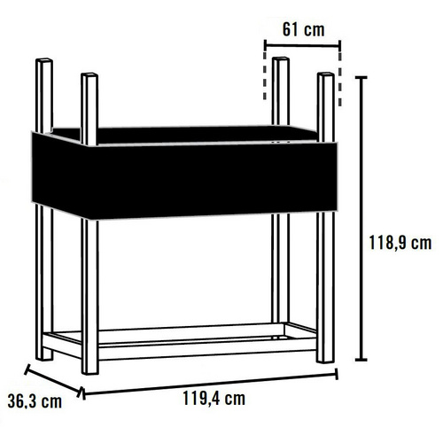 SHELTERLOGIC Kaminholzregal, BxHxL: 120 x 119 x 37 cm, schwarz (Rabatt: 6 %)