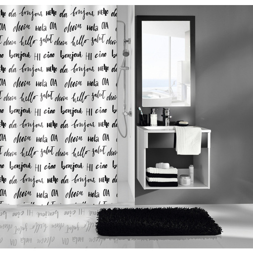 Kleine Wolke Duschvorhang Hello Breite 180 cm, Höhe 200 cm