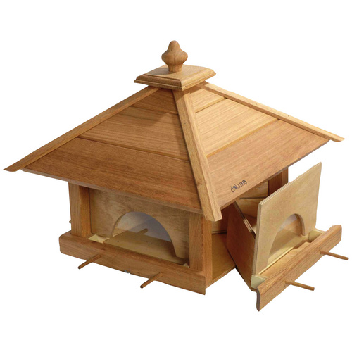 Thumbnail - DOBAR Großes Vogelfutterhaus 4 Schubladen - braun