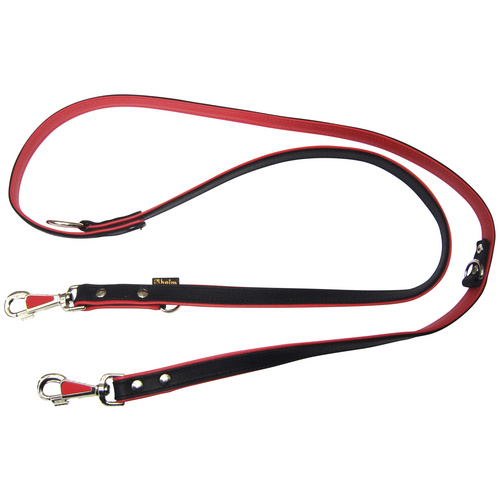 HEIM Hundeleine, APOLLO, 18 mm breit, 200 cm lang, Leder, schwarz-rot
