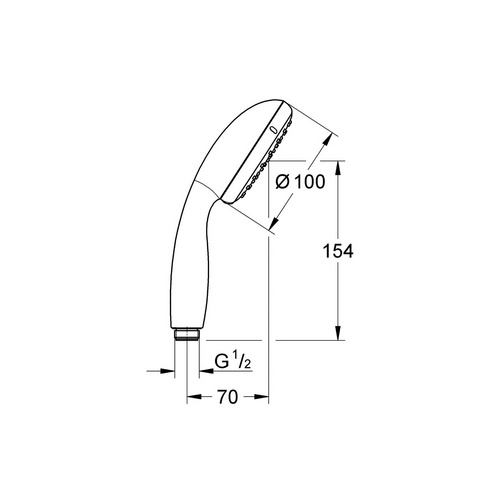 Thumbnail - GROHE Handbrause »Vitalio Start 100«, Ø 10 cm, chromfarben - silberfarben