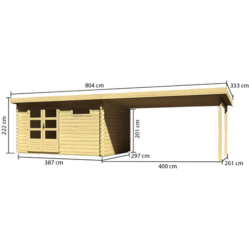 KARIBU Gartenhaus, BxT: 804.5 x 333 cm (...