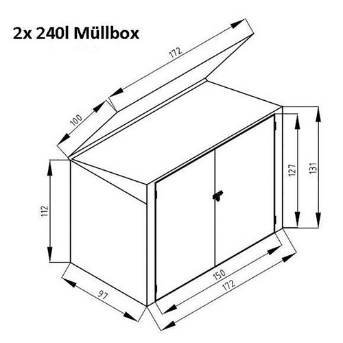 Westmann Mülltonnenbox, aus verzinktem ...