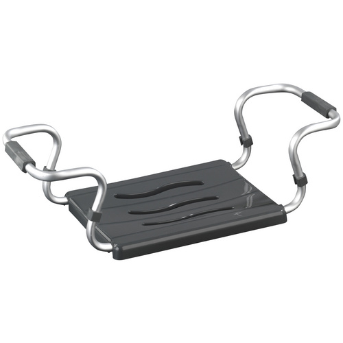 Wenko Badewannensitz Secura Weiß, ausziehbar, 150 kg Tragkraft, grau