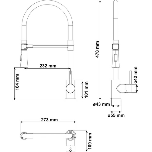 CORNAT Spültischarmatur »PANO«, Messing/Druckguss, glänzend, ⅜