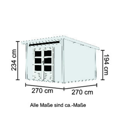 KARIBU Gartenhaus, BxT: 612 x 303 cm (Au...